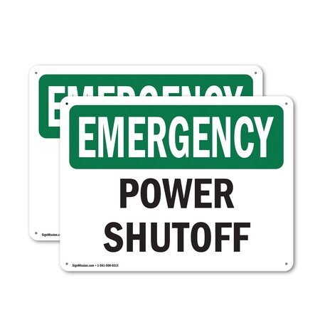 Signmission Power Shutoff, 24 in W x Rectangle, Plastic OS-2PACK-EM-P-1824-L-10347